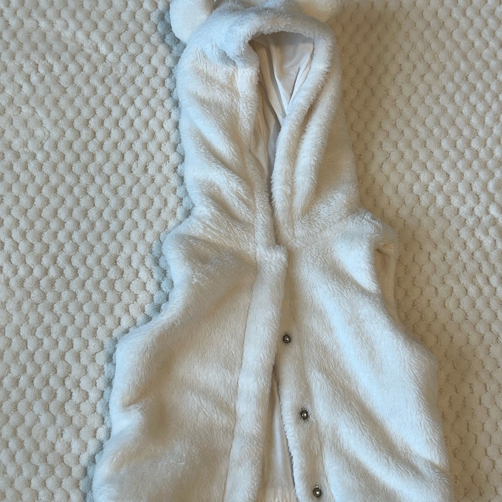 Carter's Soft White Fleece Hooded Vest